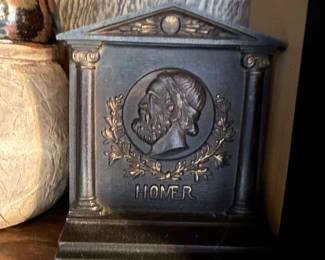 1920's BRADLEY & HUBBARD Homer and Dante Bookends