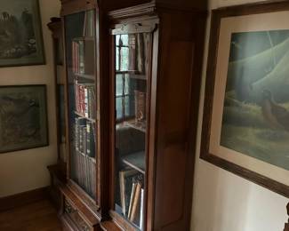 Antique Carved Victorian Glass Front Bookcase