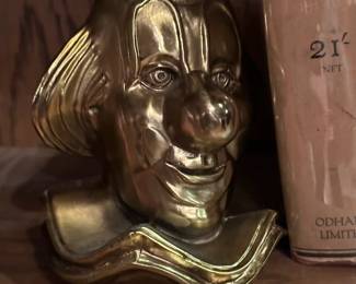 Vintage PM CRAFTSMAN Brass Clown Bookends