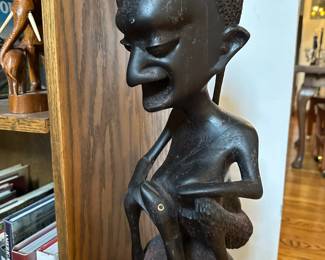 LARGE Hand Carved African Figural Statue
