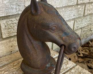 Cast Iron Horse's Head of Hitching Post