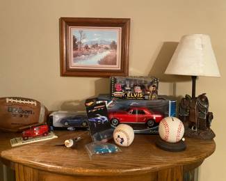 Small Collectibles and Saddle Lamp