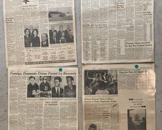 Laminated Newspaper Pages Kennedy, etc.