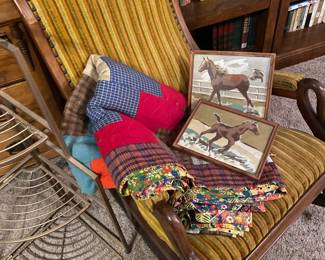 Vintage Rocker with Tacked Upholstery