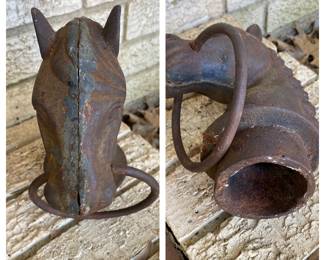 Cast Iron Horse's Head of Hitching Post
