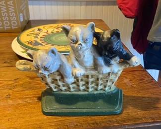 Cast iron Kitty door stop, 