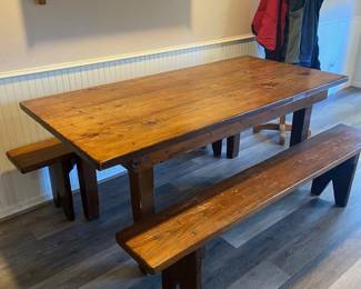 Made by Fisher, Table and two benches