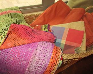 Vintage fabrics, throws Curtains Lots Of Nice curtains ( not shown)