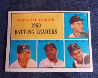 Lot k12 9 Bid(s)
1961 Topps #41 Willie Mays/Roberto Clemente LL