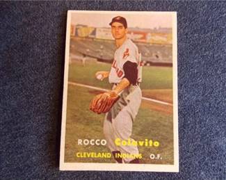 Lot k7 9 Bid(s)
1957 Topps #212 Rocky Colavito rookie card, Cleveland Indians