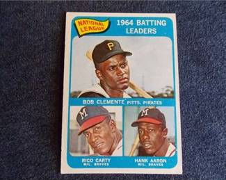 Lot k17 10 Bid(s)
1965 Topps #2 Roberto Clemente/Hank Aaron LL