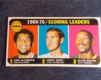 Lot k30 12 Bid(s)
1970-71 Topps #1 Lew Alcindor/Jerry West/Elvin Hayes LL