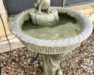 Bird Bath with Frog fountain