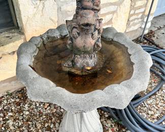 Bird Bath and gnome yard decor