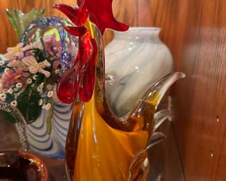 Murano glass chicken