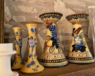 Ceramic candlestick holders