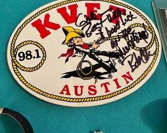 Signed KVET sticker - Bob Cole