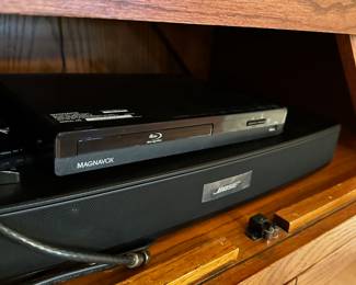 Bose soundbar, Magnavox blue ray player