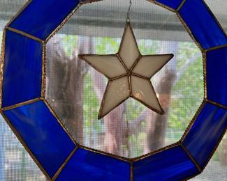 Stained glass window hanging