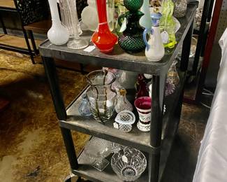 Fenton, Murano, Blenko, Dugan, and other beautiful vintage pieces of glass and crystal