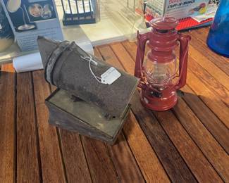 Vintage Bee Smoker and Red Lantern 