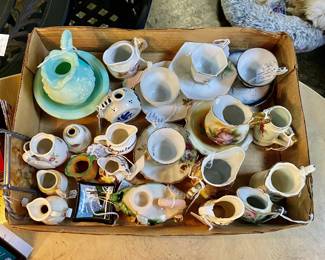 Many MINIs...Occupied Japan, Nippon, Norleans, Delft, Fenton, Sphinx, Clinchfield, Dev, Colonial, Japan, Moriage, as well as 1950-60's Souvenir items