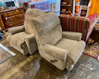 Pair of Tan Recliners (sold separately)