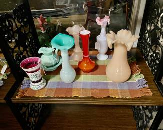 Fenton and other hand blown pieces