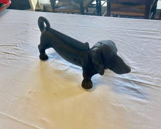 c.1920's Cast Iron 16" Dachshund Boot Scraper