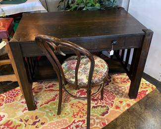 Antique Library Table with one drawer