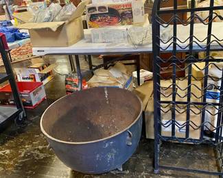 c. Late 1800's, 25 Gallon Cast Iron 3-Leg Cauldron  