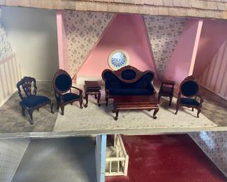Miniature Velvet Victorian Dollhouse Furniture 