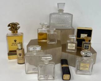 Vintage Christian Dior, Gucci, & Chanel Empty Perfume Bottles
