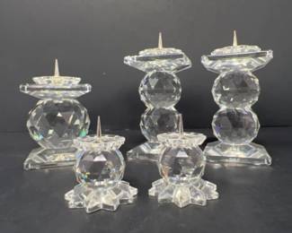 Vintage Swarovski Crystal Taper Candlestick Holders