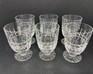(6) Vintage Waterford Crystal Footed Goblet Glasses