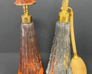 Vtg Czech Glass Irice Presto Mist Perfume Bottle - DeVilbiss Atomizer Bottle