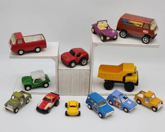 Vintage Pressed Metal Tonka & Tootsie Toy Cars