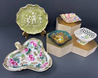 Vintage Porcelain & Glass Decor - Nippon - R. Capodimonte - Chintz