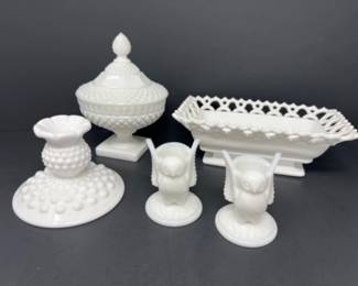 Vintage Milk & Opalescent White Glass - Westmoreland & Fenton