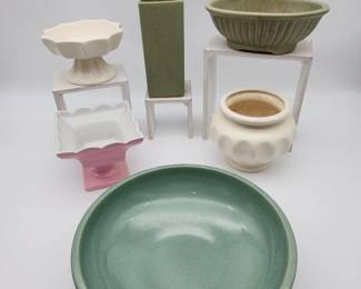 Variety of Vintage Haeger & Hull Pottery - Red Wing Bowl