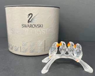 Swarovski Crystal Figurine Lovebirds #199123 w/ Box