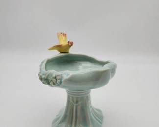 Vintage 1940s McCoy Bird Bath Pedestal Planter Vase