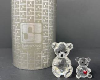 Vintage Swarovski Crystal Figurine Teddy Bears - One w/ Box