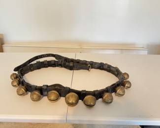 Rare Antique sleigh bells 27 bells measures about 8 ft long