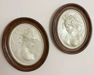 16 Vintage Victorian Bisque Wall Plaque Cameosmin