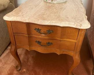 16 Hammary 2Drawer MarbleTop End Table min