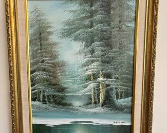 16 Vintage Roger Brown Winter Landscape Oilmin