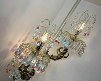 16 Vintage Cherub Crystal Waterfall Tension Pole Lamp min