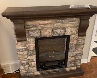 Denali Stone Electric Fireplace With Mantel 