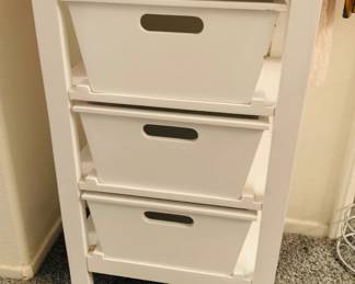 White Shelf with Storage Bins